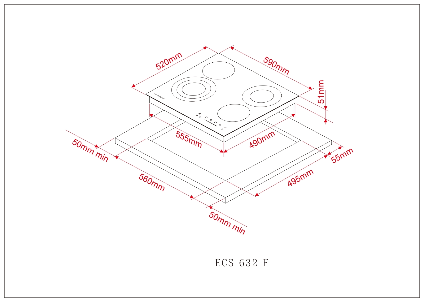 Варочная панель Kuppersberg ECS 632 F