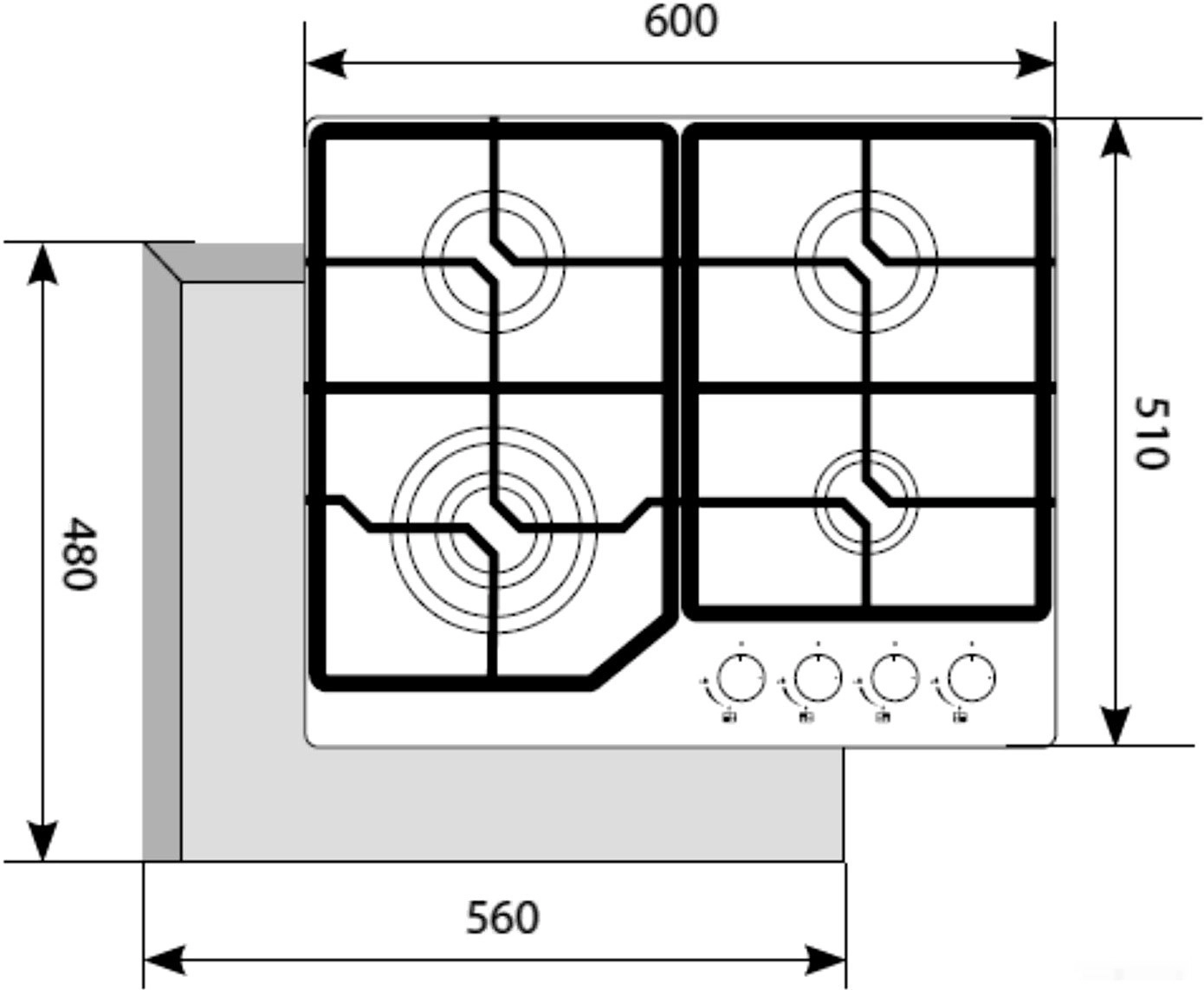 Варочная панель LEX GVG 6040-1 IV Light