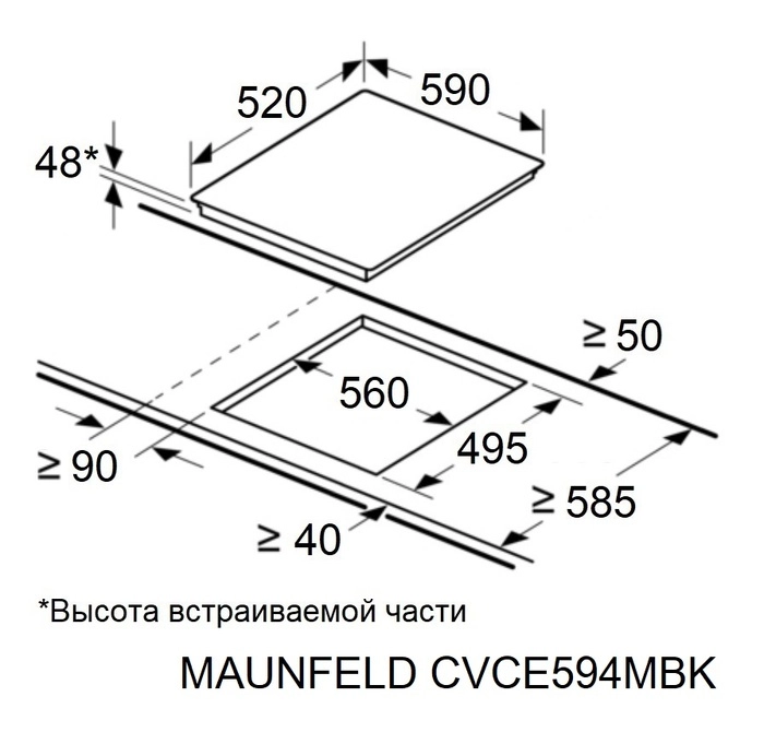 Варочная панель Maunfeld CVCE594MBK