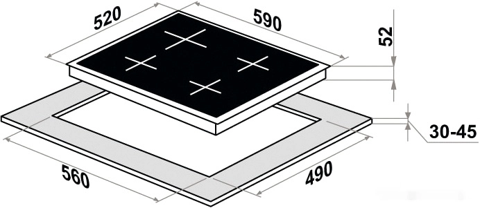 Варочная панель Maunfeld CVCE594SMDBK