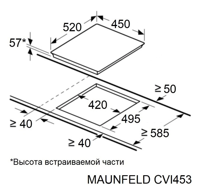 Варочная панель Maunfeld CVI453WH