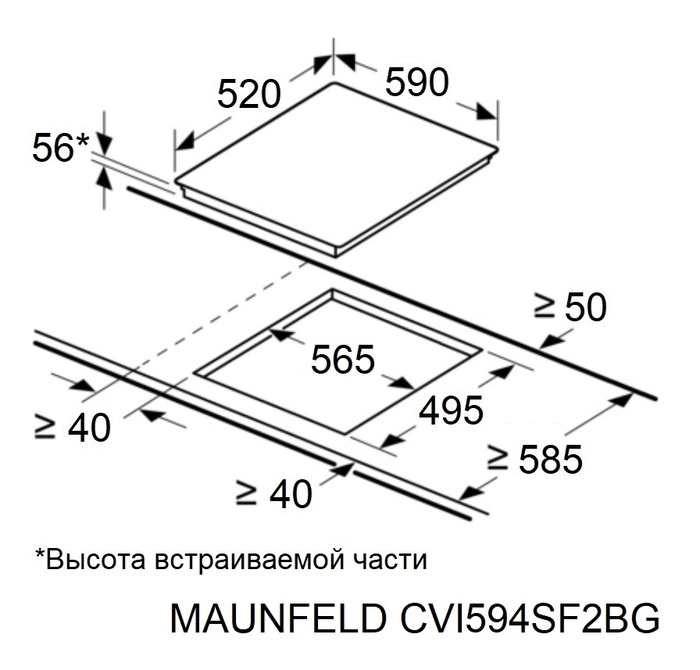 Варочная панель Maunfeld CVI594SF2BG