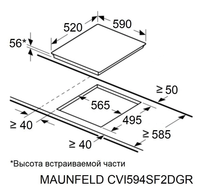 Варочная панель Maunfeld CVI594SF2LGR