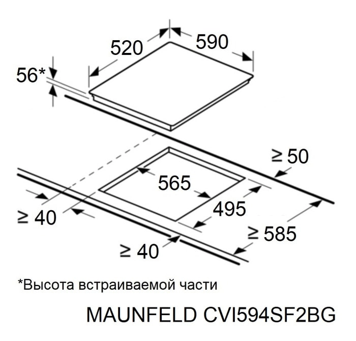 Варочная панель Maunfeld CVI594SF2WH