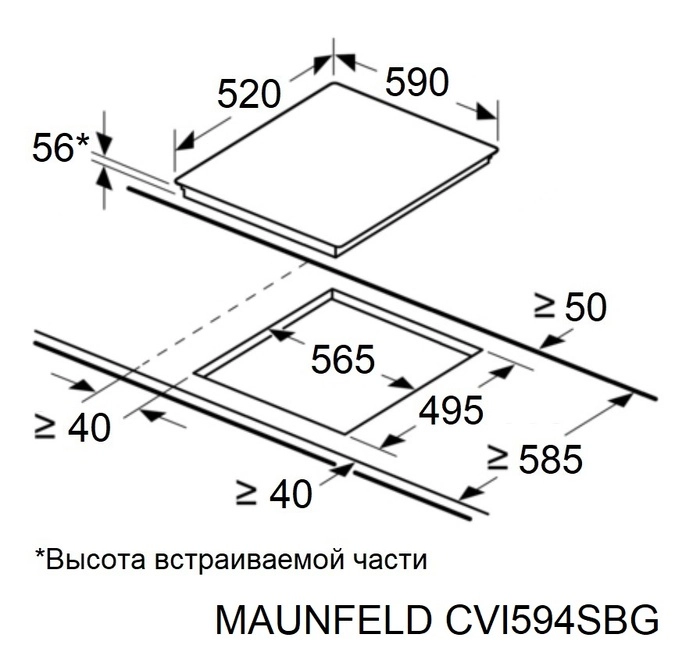 Варочная панель Maunfeld CVI594SWH