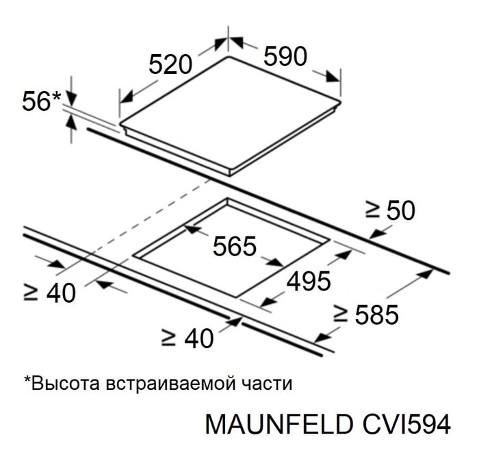 Варочная панель Maunfeld CVI594WH