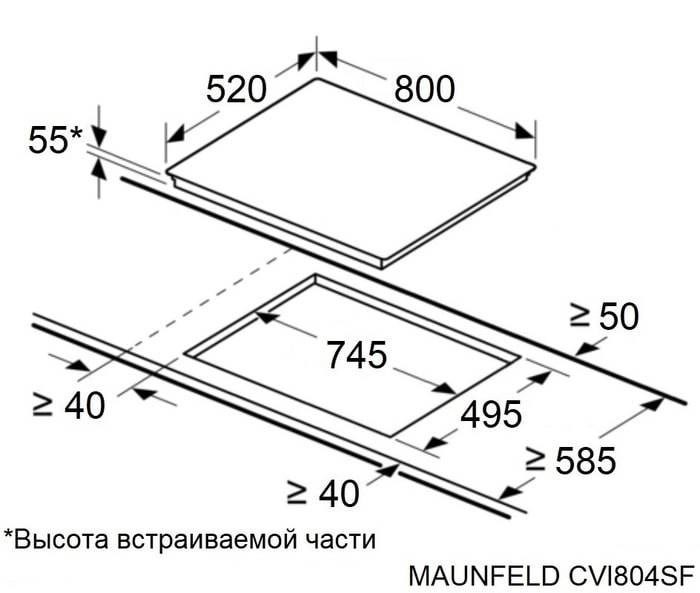 Варочная панель Maunfeld CVI804SFDGR Inverter