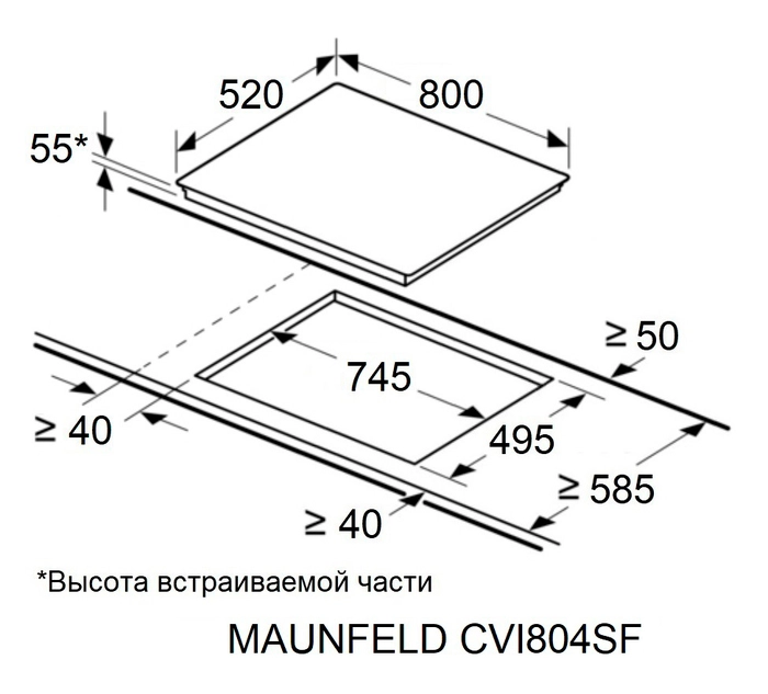 Варочная панель Maunfeld CVI804SFDGR