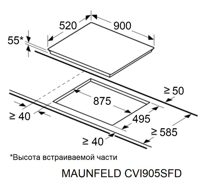 Варочная панель Maunfeld CVI905SFDGR