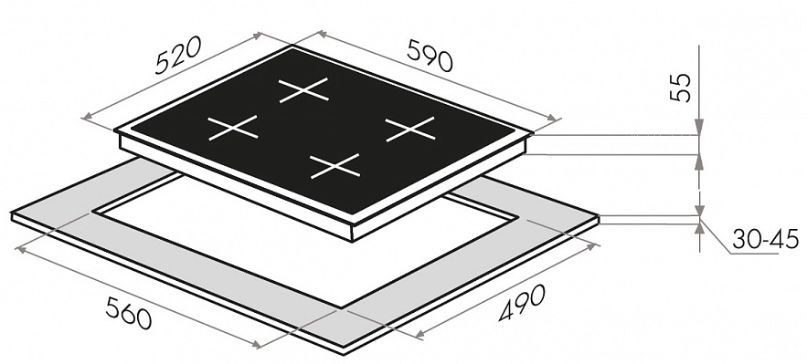 Варочная панель Maunfeld EVSI594BK