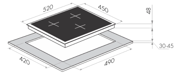 Варочная панель Maunfeld MVI45.3HZ.3BT WH