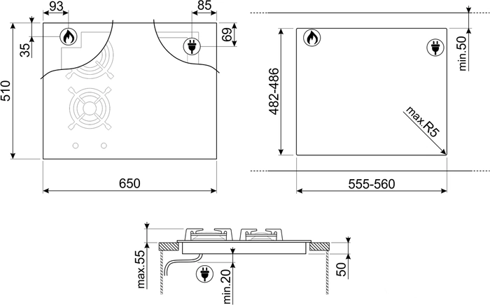 Варочная панель Smeg PM3643D