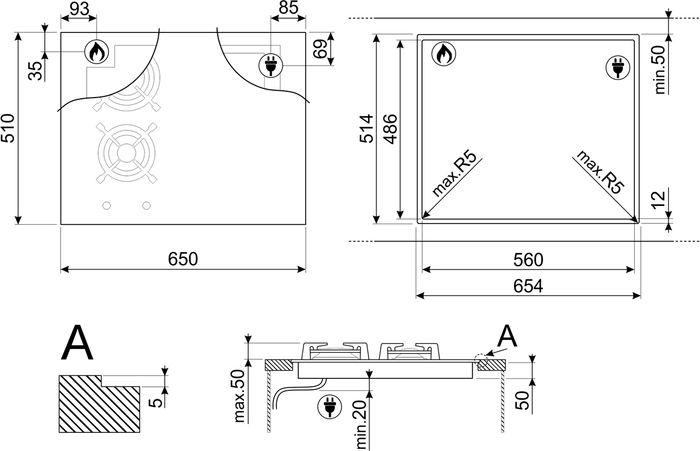 Варочная панель Smeg PM3643D