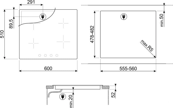 Варочная панель Smeg SI364BM