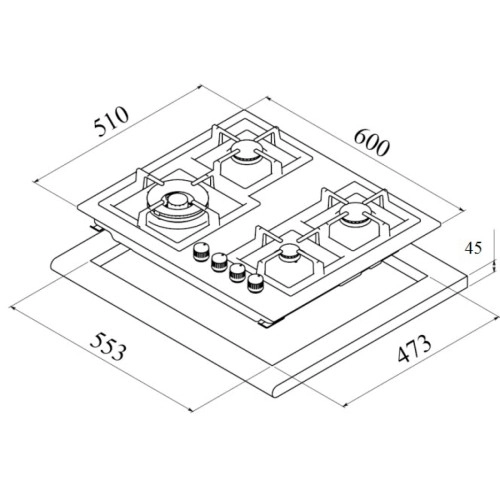 Варочная панель Teka EFX 60 4G AI AL DR WHITE 40214340