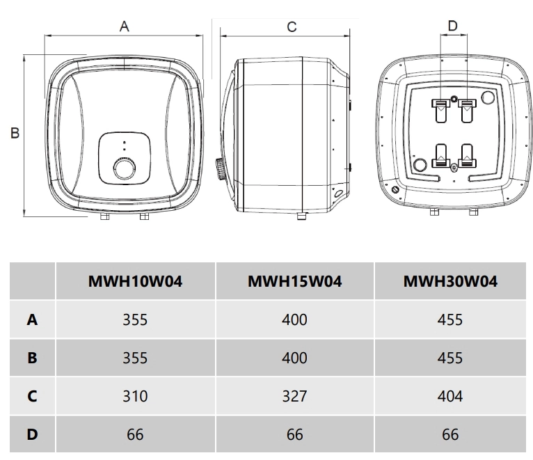 Накопительный электрический водонагреватель Maunfeld MWH30W04