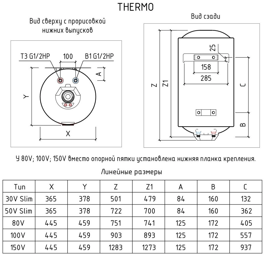 Водонагреватель накопительный Thermex Thermo 100 V