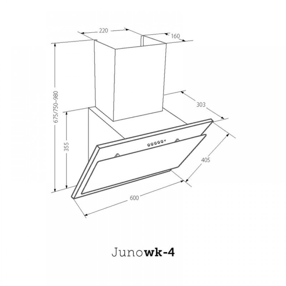 Вытяжка AKPO Juno Eco 60 wk-4 чёрный