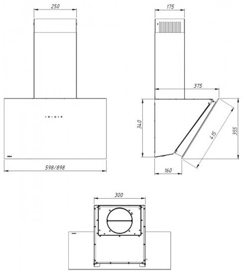 Вытяжка AKPO Saturn 60 wk-9 чёрный