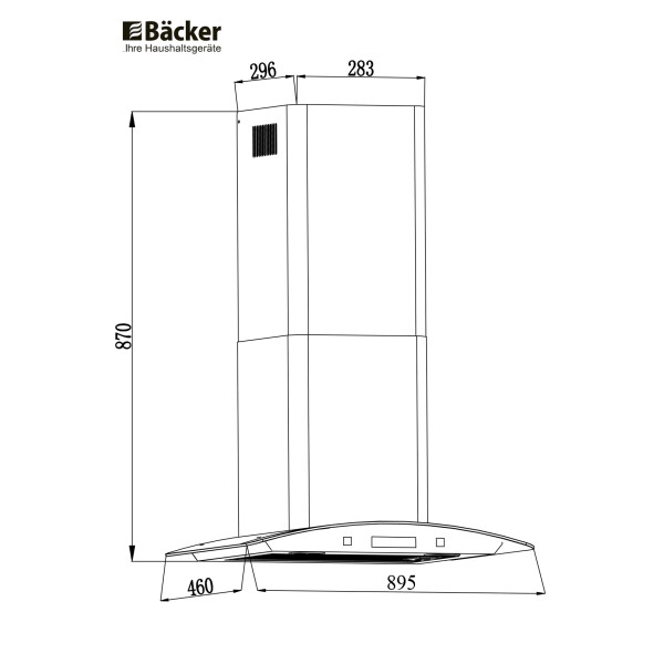 Кухонная вытяжка Backer QD90E-MC Inox 12K