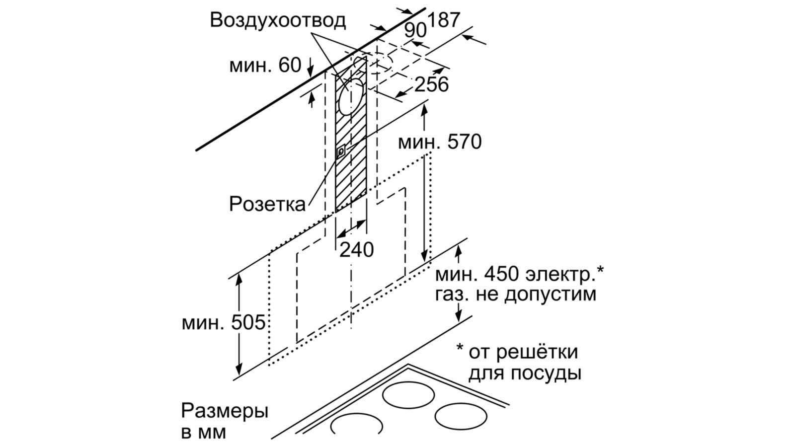 Кухонная вытяжка Bosch DWF97RV60