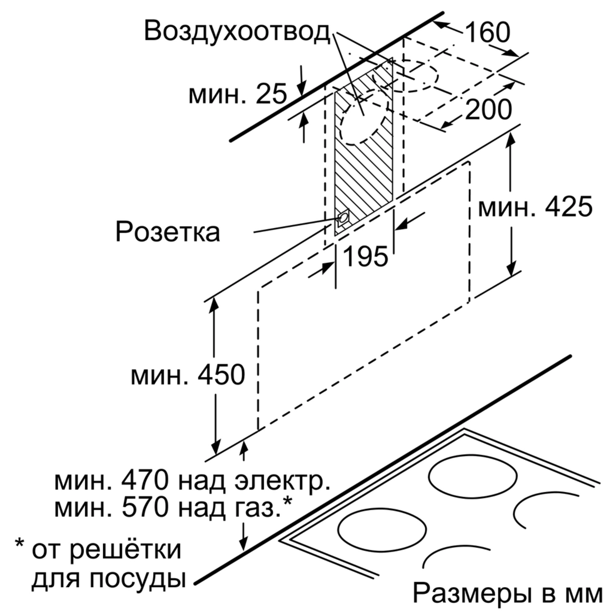 Вытяжка Bosch DWK095G20R