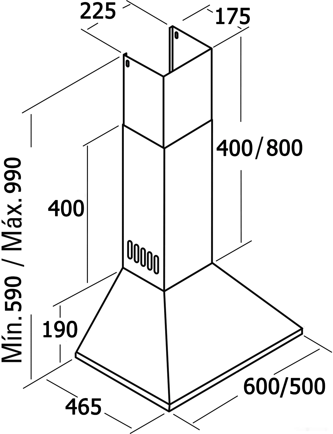 Кухонная вытяжка CATA V3-S500 BK 02088507