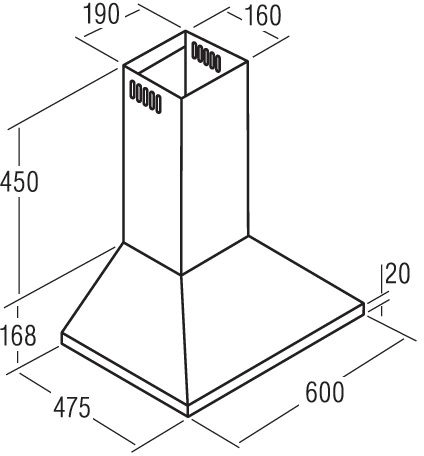 Вытяжка CATA VN 600 Inox/B