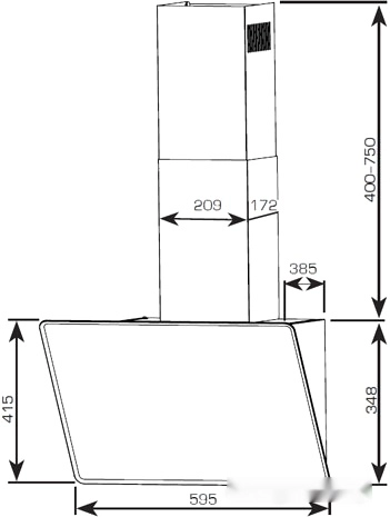 Кухонная вытяжка CENTEK CT-1829-60 (черный)