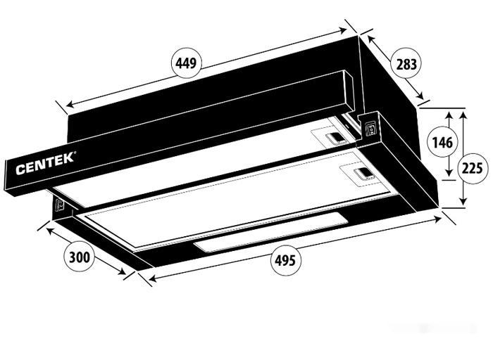 Кухонная вытяжка CENTEK CT-1840-50 (белый)