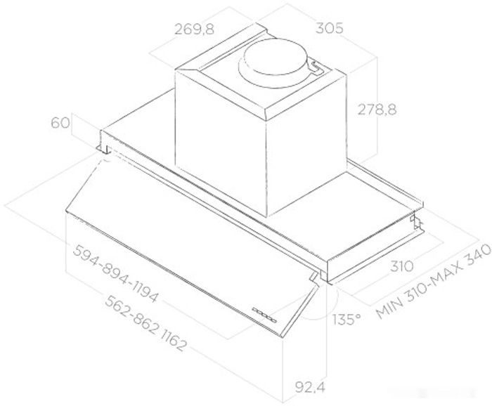 Кухонная вытяжка Elica Boxin No Drip IX/A/90