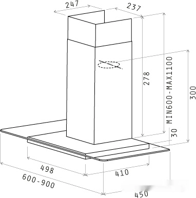 Кухонная вытяжка Elica Flat Glass IX/A/90