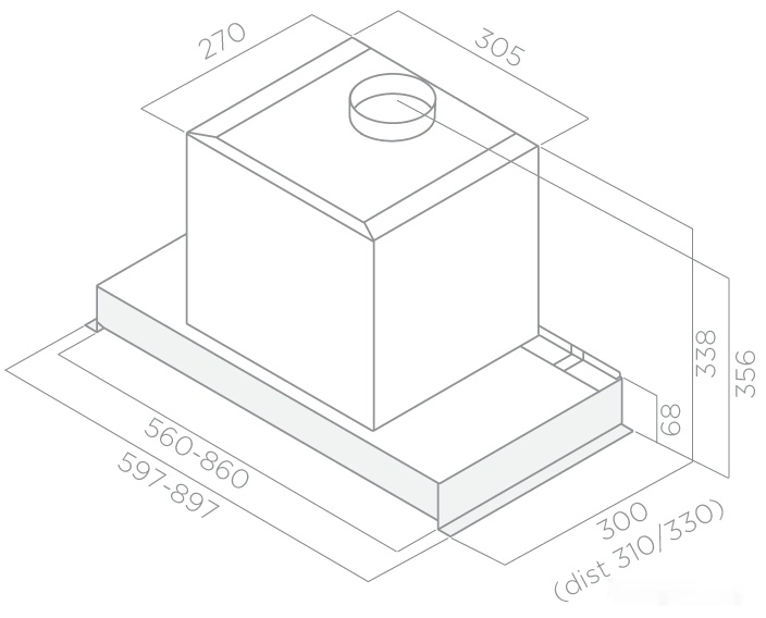 Кухонная вытяжка Elica Glass Out IX/A/60 [PRF0109787]