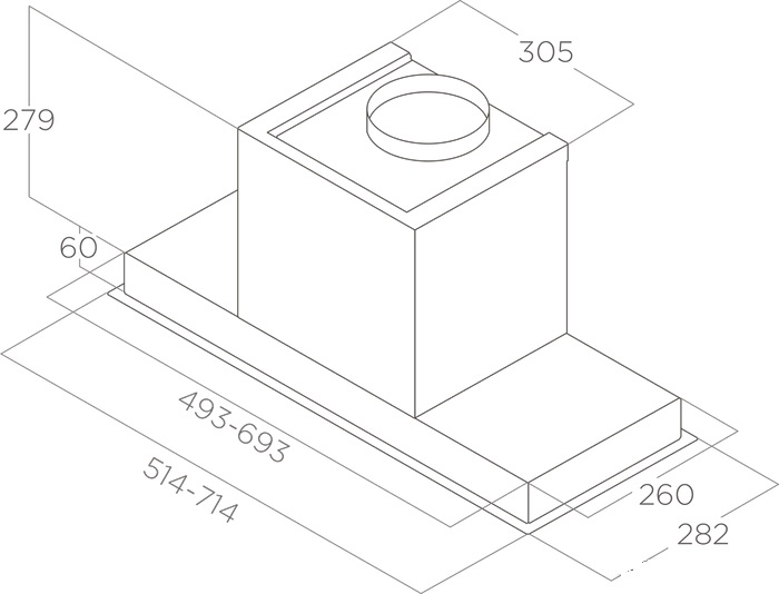 Вытяжка Elica HIDDEN 2.0 BLGL/A/60