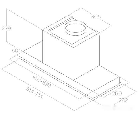 Кухонная вытяжка Elica Hidden 2.0 IX/A/72