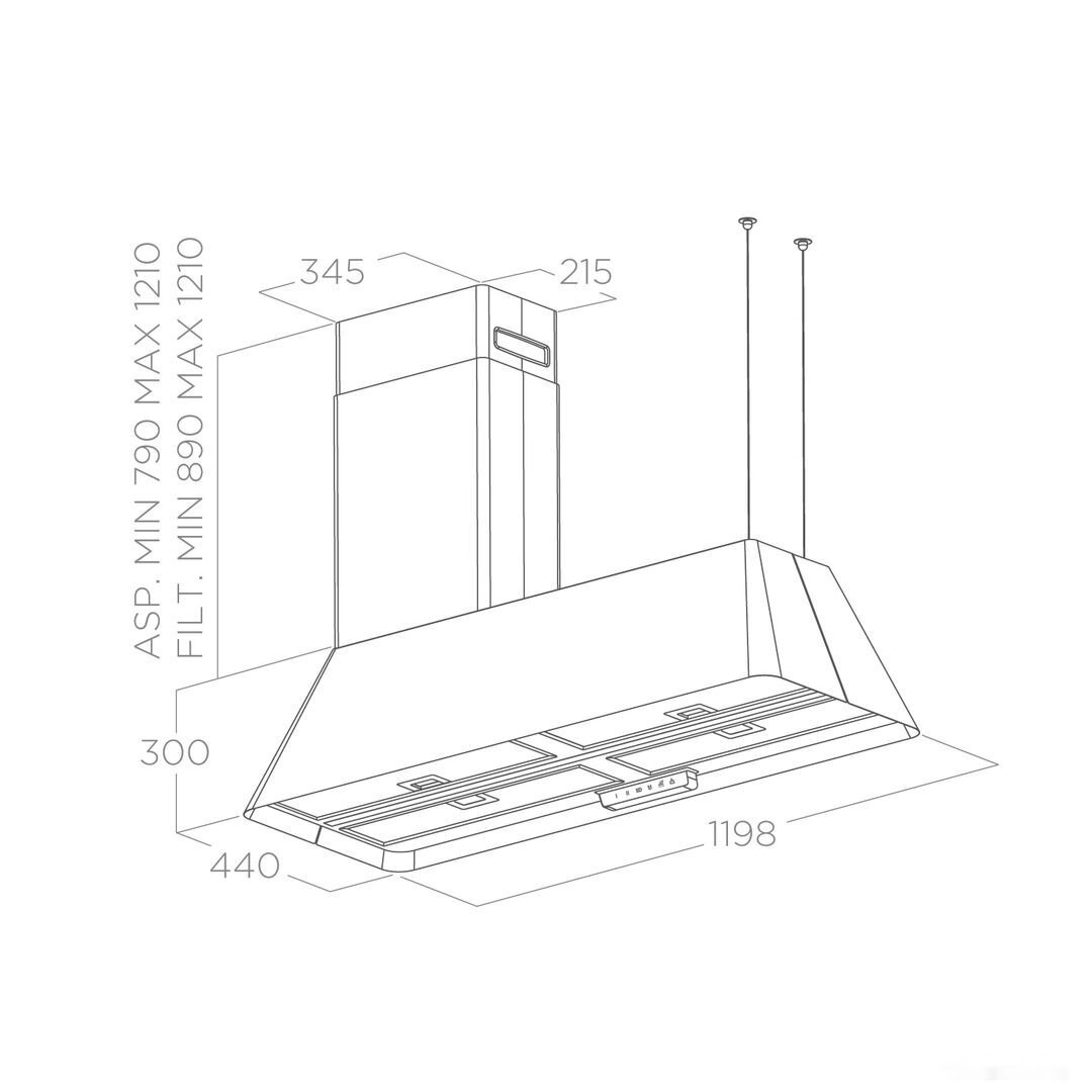 Вытяжка Elica Ikona Maxxi Pure BL MAT/F/120