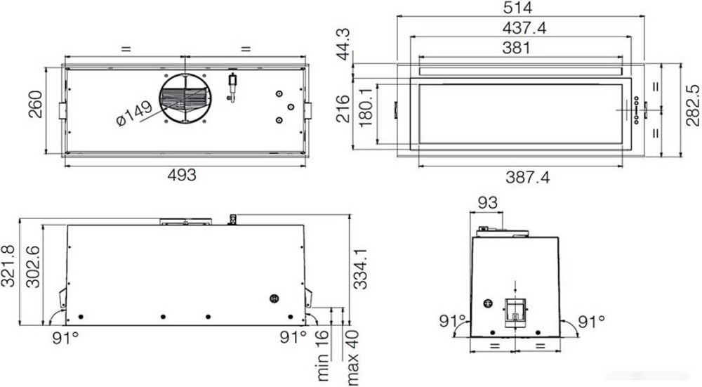 Вытяжка Elica Lane Sensor BL MAT/A/52 PRF0188472