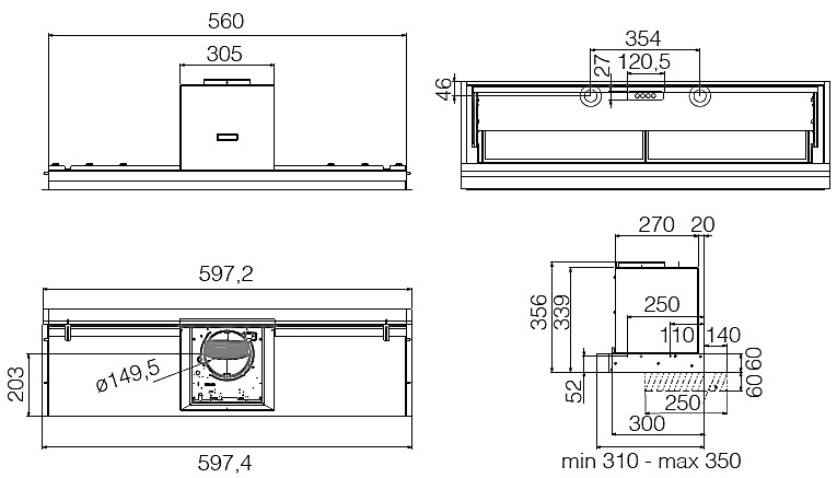 Кухонная вытяжка Elica Lever IX/A/56