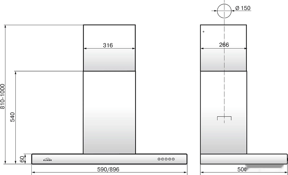 Кухонная вытяжка Elikor Опал 90Н-650-Э3Д (нержавеющая сталь)