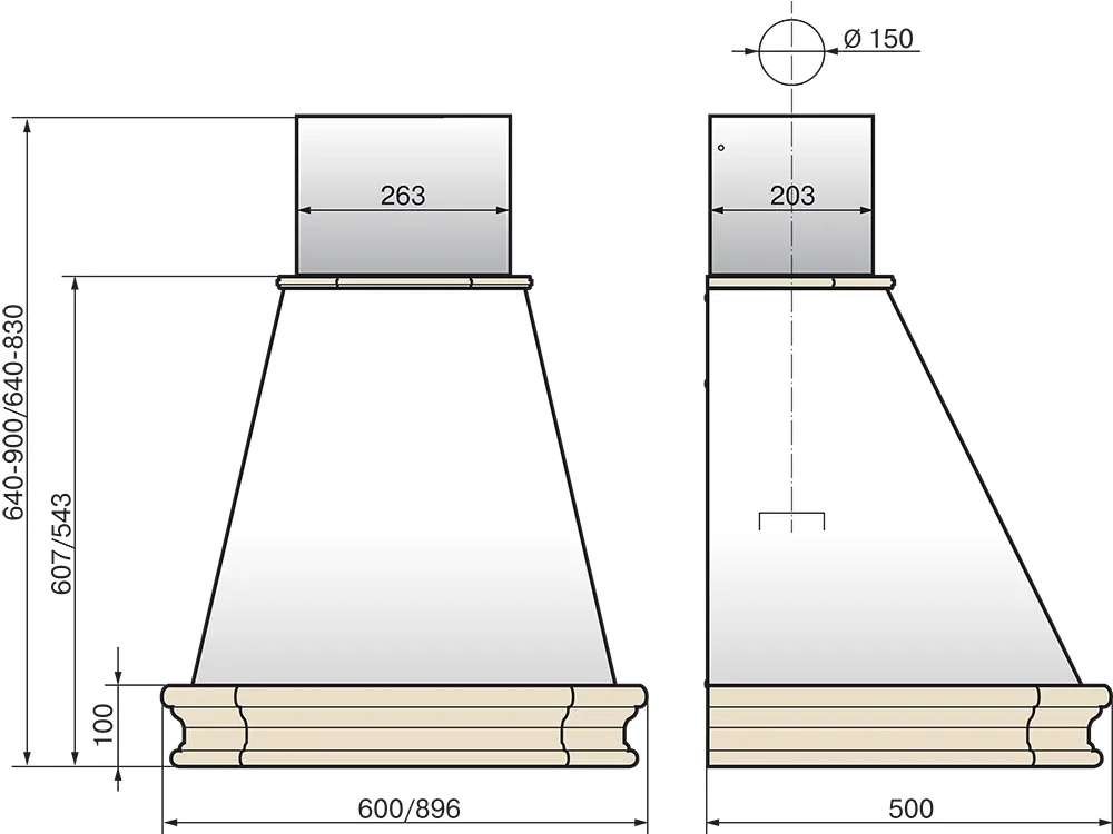 Вытяжка Elikor Pergola 60P-650-P3L (Beige/Gold)