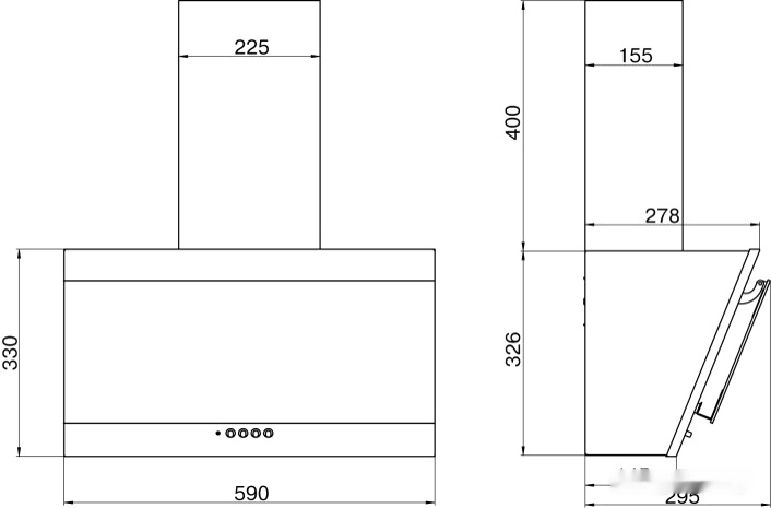 Кухонная вытяжка Elikor Титан 60П-430-К3Д (нержавеющая сталь/черный) (190255)