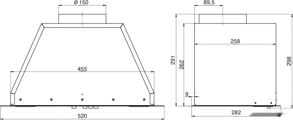 Кухонная вытяжка Elikor Врезной блок Flat 52П-650-К3Д (белый)