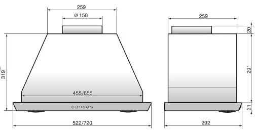 Вытяжка Elikor Врезной блок S4 52Н-700-Э4Д нерж