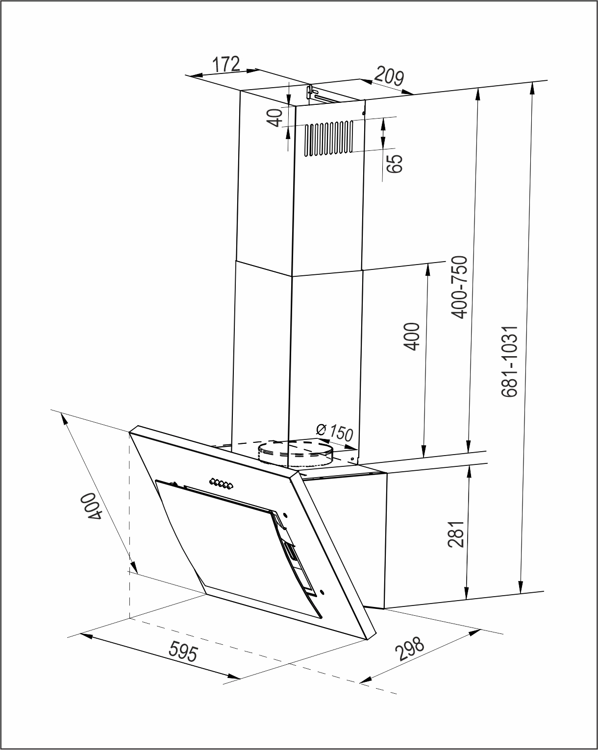 Кухонная вытяжка Exiteq EX-1226 black