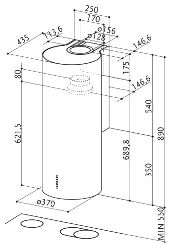 Вытяжка Faber CYLINDRA/2 EV8 2EL XH890