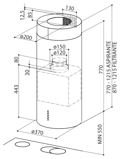 Вытяжка Faber CYLINDRA IS./4 EV8 X A37