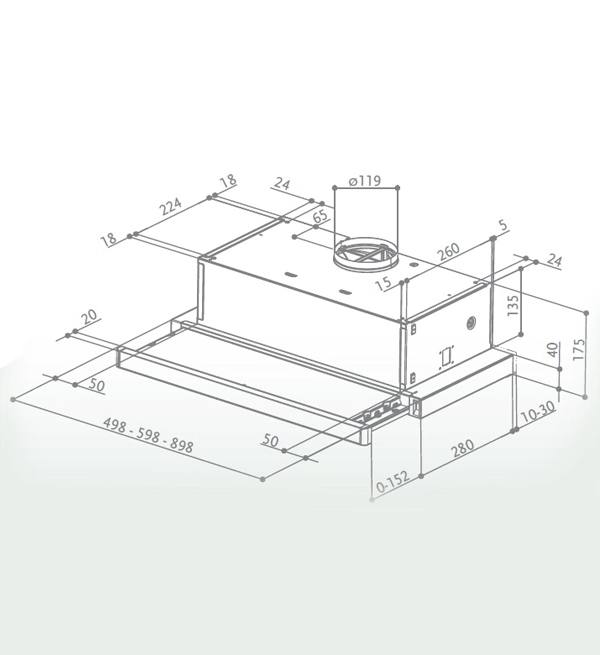 Вытяжка Faber FLEXA M6/40 AM/INOX A60