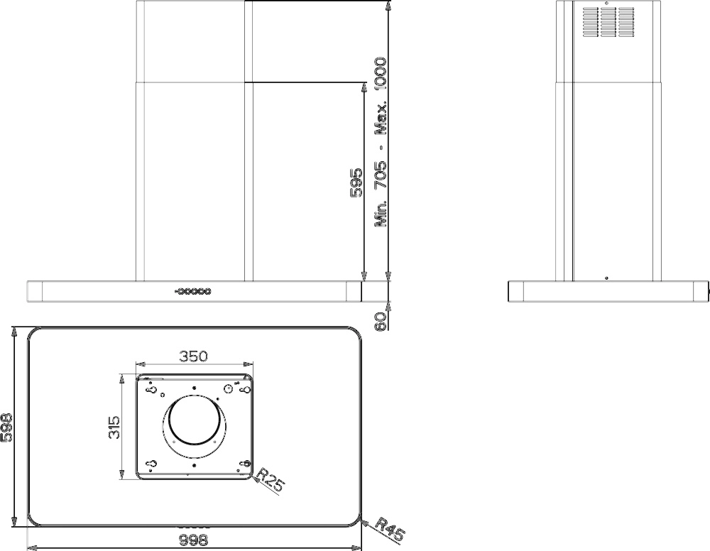 Кухонная вытяжка Faber T-Light Isola EV8P WH Matt A100