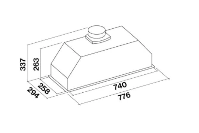 Вытяжка Falmec Gruppo Incasso 70 800/1280 м3/ч.