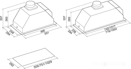 Кухонная вытяжка Falmec Gruppo Incasso Eco 50 600/960 м3/ч (белый)